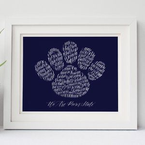 PSU Paw Word Art (blue)